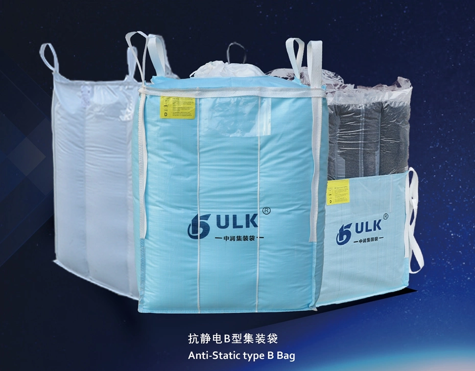 1000kgs 5: 1 U-Panel Corner Loops Baffle Sand Sling Ton Jumbo Bulk FIBC Q Ventilated Firewood Fertilizer Cement PP Mesh Plastic Woven Big Bag with Liner